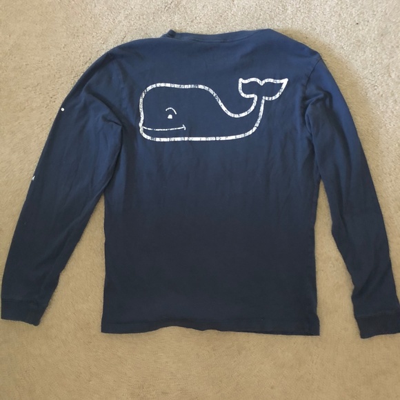 Vineyard Vines Navy Vintage Longsleeve - Picture 3 of 3